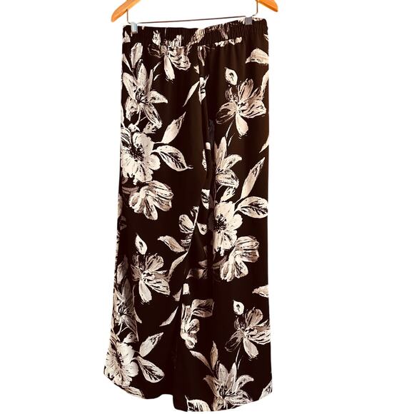 New Direction Floral Print Wide Leg Palazzo Pants Drawstring Size Medium - Picture 2 of 7